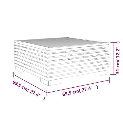 vidaXL Garten-Couchtisch 69,5x69,5x31 cm Massivholz Teak