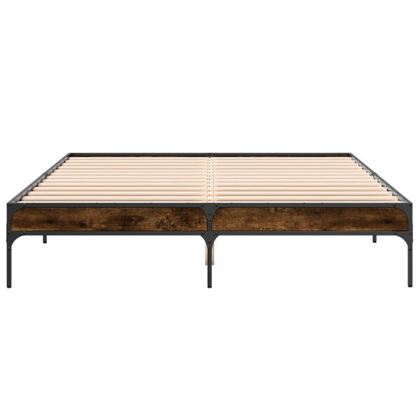 vidaXL Bettgestell R&auml;uchereiche 140x200 cm Holzwerkstoff und Metall
