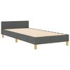 vidaXL Bettgestell mit Kopfteil Dunkelgrau 100 x 200 cm Stoff