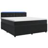 vidaXL Boxspringbett mit Matratze Schwarz 140 x 190 cm Samt