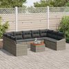 vidaXL Gartensofa-set mit Speicher 10 pcs Grau Poly-Rattan