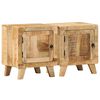 vidaXL Nachttisch 2 Stk. 40x32x46 cm Raues Massivholz Mango