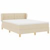 vidaXL Boxspringbett mit Matratze Creme 140 x 190 cm Stoff