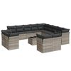 vidaXL 14-tlg. Garten-Sofagarnitur mit Kissen Hellgrau Poly Rattan