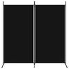vidaXL 2-tlg. Paravent Schwarz 175x180 cm Stoff