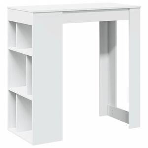 vidaXL Bartisch mit Regal Wei&szlig; 102x50x103,5 cm Holzwerkstoff