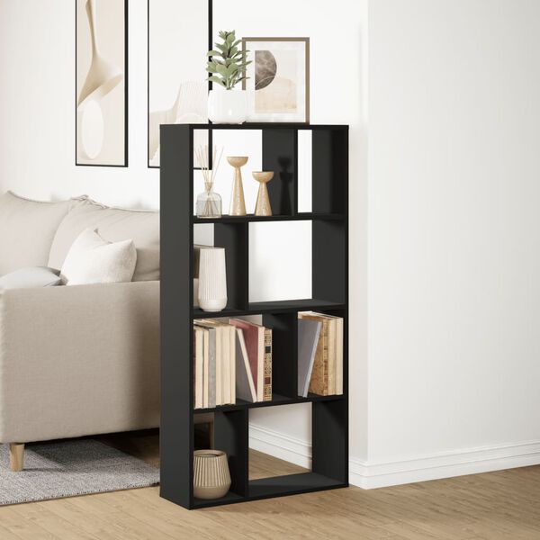 vidaXL B&uuml;cherregal Schwarz 60x20x120 cm Holzwerkstoff