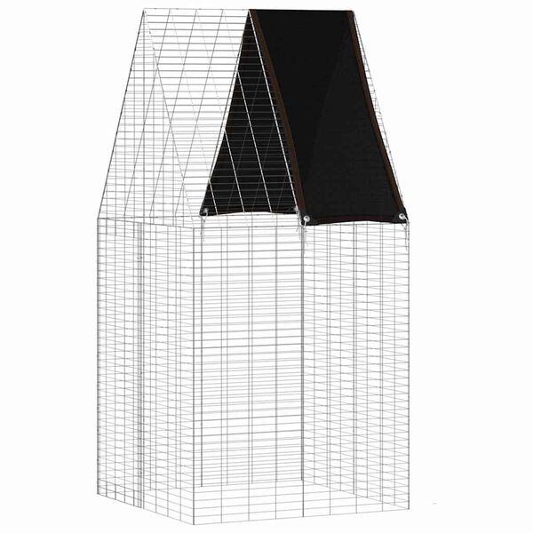 vidaXL Hasenk&auml;fig Silber 100 x 100 x 210 cm Verzinkter Stahl
