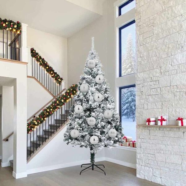 vidaXL Weihnachtsbaumkugel Set XXL 3 pcs Silber Kunststoff