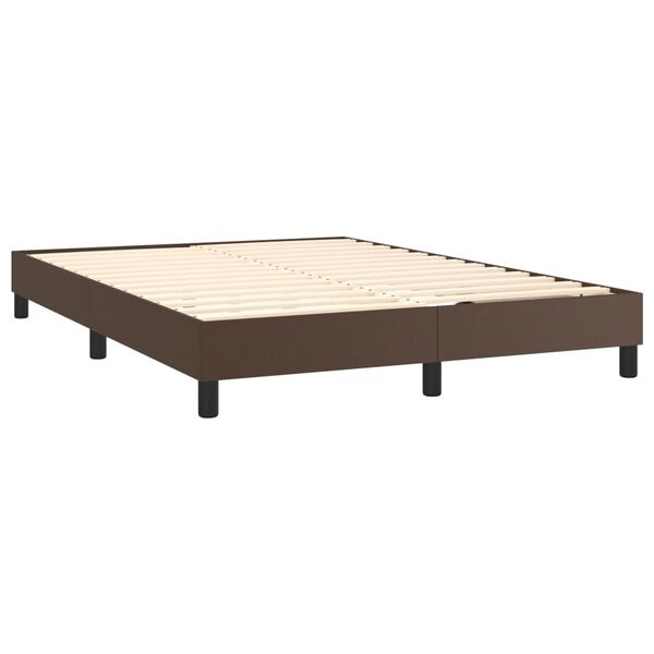 vidaXL Boxspringbettgestell Braun 140x200 cm Kunstleder