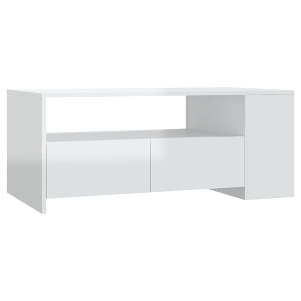 vidaXL Couchtisch Hochglanz-Wei&szlig; 102x55x42 cm Holzwerkstoff