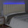 vidaXL LED Kopfteil Creme 200x5x118/128 cm Kunstleder