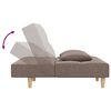 vidaXL Schlafsofa 2-Sitzer mit 2 Kissen & Hocker Taupe Stoff