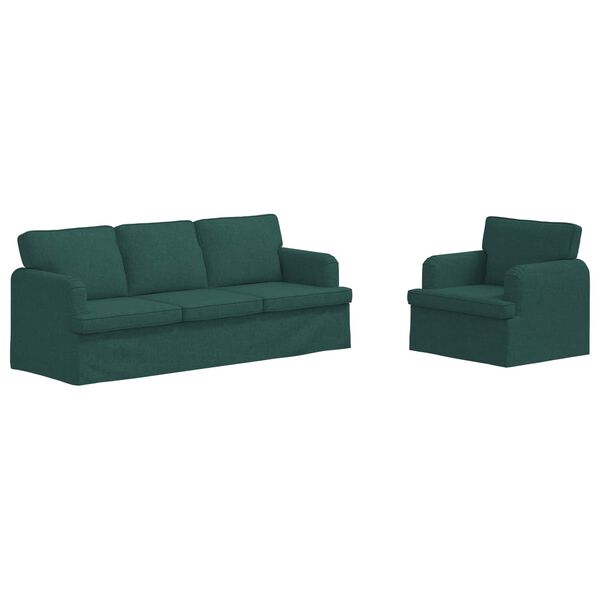 vidaXL Sofa 2 pcs Dunkelgr&uuml;n