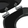 vidaXL Toilettensitz 2 pcs Schwarz 44 x 38 cm MDF-Platte