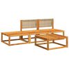 vidaXL 4-tlg. Gartensofa-Set mit Kissen Holz Akazie & Rattan
