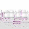 vidaXL Zauntor mit Schloss Grau 301 x 224,5 cm Stahl