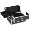 vidaXL Kosmetikkoffer 22x30x21 cm Schwarz Aluminium