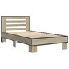 vidaXL Bettgestell Sonoma-Eiche 100x200 cm Holzwerkstoff und Metall