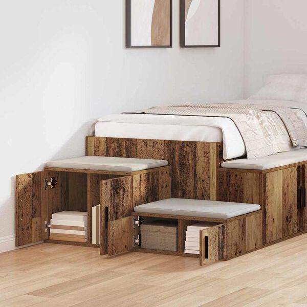 vidaXL Aufbewahrungsschrank 2 pcs Altholz 103 x 41 x 40 cm