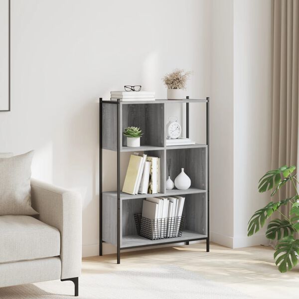 vidaXL B&uuml;cherregal Grau Sonoma 72x28x109 cm Holzwerkstoff