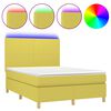 vidaXL Boxspringbett mit Matratze & LED Gr&uuml;n 140x190 cm Stoff