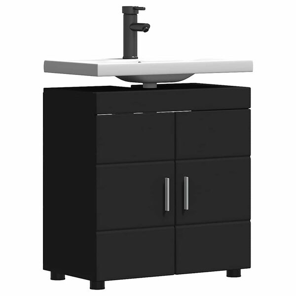 vidaXL Badezimmerschrank-Set TULUM Schwarz 60 x 34 x 63 cm