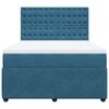 vidaXL Boxspringbett mit Matratze Blau 140x190 cm Samt