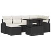vidaXL Gartensofa-set 7 stk. Schwarz und Creme Poly-Rattan