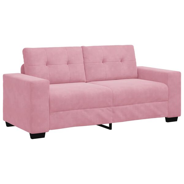 vidaXL Zweisitzer-Sofa Rosa 140 cm Samt