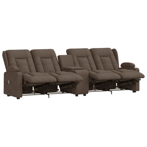 vidaXL 4-Sitzer Massagesessel mit Getr&auml;nkehalter Taupe Stoff