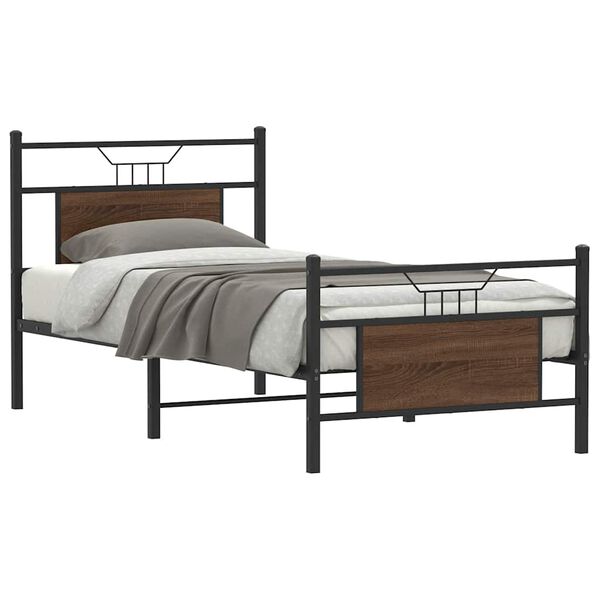 vidaXL Bettgestell ohne Matratze Braun Eiche 90x190 cm Holzwerkstoff