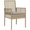 vidaXL Gartenstuhl mit Kissen 2 pcs Beige 55 x 53 x 85 cm Poly-Rattan