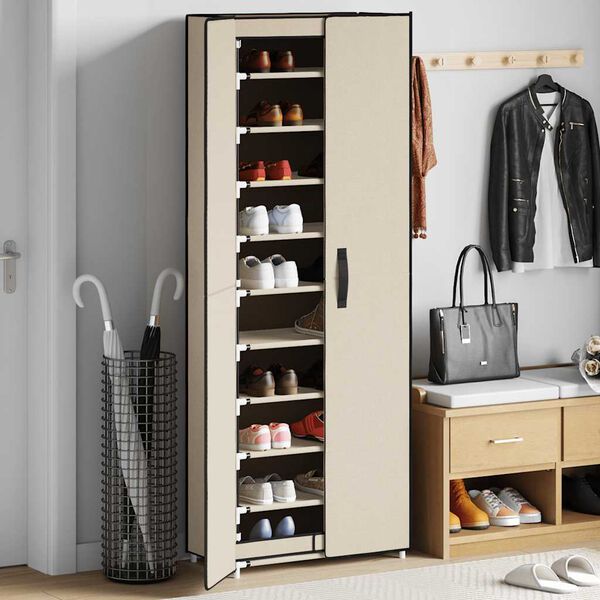 vidaXL Schuhschrank Creme 60x30x166 cm Stoff