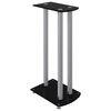 vidaXL Lautsprecher-Ständer 2 Stk. Schwarz & Silbern Hartglas 3 Säulen