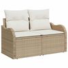 vidaXL Garten-Sofa-Set mit Kissen mit Speicher 7 pcs Beige Poly Rattan