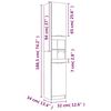 vidaXL Badschrank Sonoma-Eiche 32x34x188,5 cm Holzwerkstoff