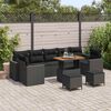 vidaXL Garten-Sofa-Set 10 pcs Schwarz Poly-Rattan