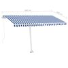 vidaXL Markise Manuell Einziehbar mit LED 400x300 cm Blau Wei&szlig;