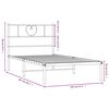 vidaXL Bettgestell mit Kopfteil Metall Wei&szlig; 100x200 cm