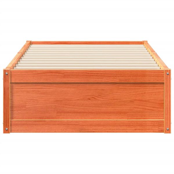 vidaXL Massivholzbett ohne Matratze Wachsbraun 90x190 cm Kiefernholz