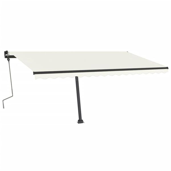 vidaXL Markise Manuell Einziehbar mit LED 400x350 cm Creme
