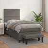 vidaXL Boxspringbett mit Matratze Grau 80x200 cm Kunstleder
