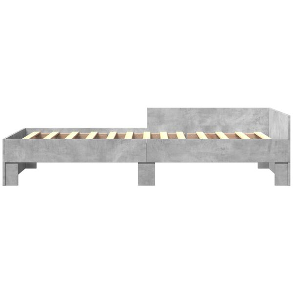 vidaXL Bettgestell Betongrau 75x190 cm Holzwerkstoff