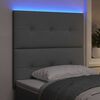 vidaXL LED Kopfteil mit LED-Lichtleisten Hellgrau 80 cm Polyester
