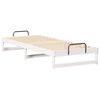 vidaXL Bettrahmen Wei&szlig; 90 x 220 cm Massives Kiefernholz