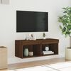 vidaXL TV-Schrank mit LED-Leuchten Braun Eichen-Optik 80x30x30 cm