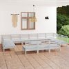 vidaXL 14-tlg. Garten-Lounge-Set Wei&szlig; Massivholz Kiefer