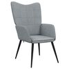 vidaXL Relaxsessel mit Hocker Hellgrau Stoff