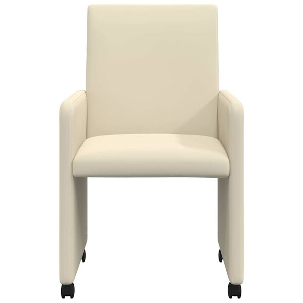 vidaXL Esszimmerst&uuml;hle mit Rollen 2 pcs Creme 57 x 66 x 94 cm